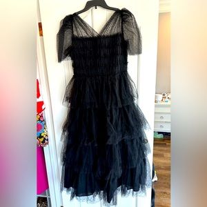 Vici Black Tulle Midi Dress by Just Me L NWOT